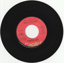 FREDDIE HART 45 rpm record BLUE CHRISTMAS stereo