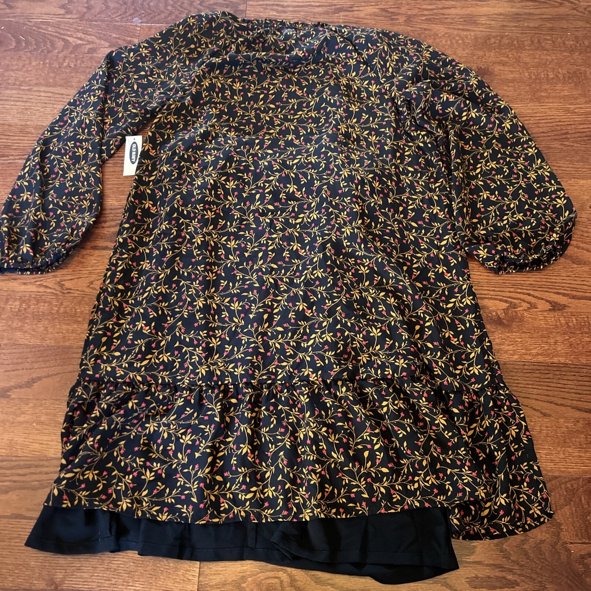 old navy midi swing dress Puff-Sleeve Midi Swing Dress