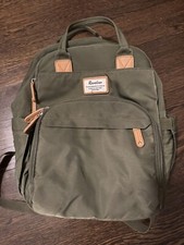 Ruvalino Backpack Diaper Bag 18x14x9 Travel Adjustable Straps Olive Green Nice