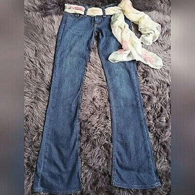 Guido & Mary Low Rise Flare Blue Jeans Women's Y2K Size 26 x 32