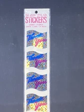 Hambly Vintage 1980's Stickers Mylar Silver Foil Thank You New Pack RARE
