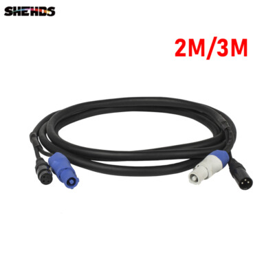 SHEHDS 2M/ 3M Combination of 3pin DMX Signal Cable and  Powercon For Satge Light