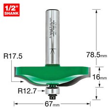 Image of Trend CRAFTPRO Ogee Panel Mould Bearing Guided Router Cutter 67mm 16mm 1/2"
