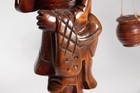 Antique Japanese Hand Carved Fisherman 9" Rosewood Figure Statue w/ Hat — photo 9