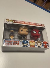 Funko Pop! Marvel Civil War Paquete de 4 - Ojo de Halcón y Spiderman (con 2 llaveros) Sellado