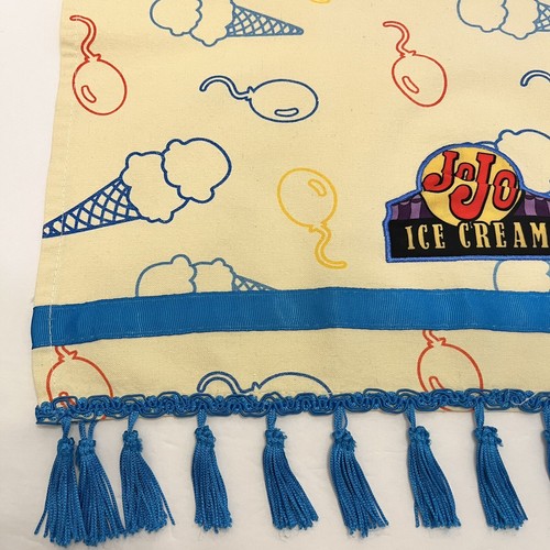Kitchen Dish Cloth Hand Tea Towel Yellow Blue Ice Cream Cones Balloons Fringe - Picture 9 of 22