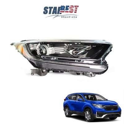 Halogen Right Side For Honda CRV CR-V 2017-2022 Headlight Assembly Black Clear