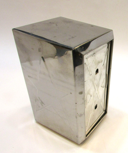 Old Traex 610 Dripcut Stainless Steel 2 Side Cafe Diner Napkin Dispenser Holder
