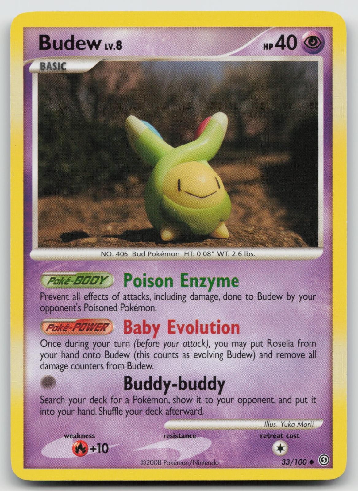 Budew 33/100 Uncommon Stormfront Pokemon Near Mint