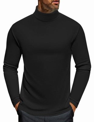 Herren Thermo Oberteil Winter Rollkragen T-Shirts Langarm weiches Shirt