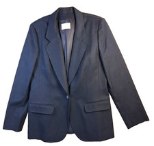 Pendleton Womens Size 12 100 Virgin Wool Jacket Blazer Black 1 Button