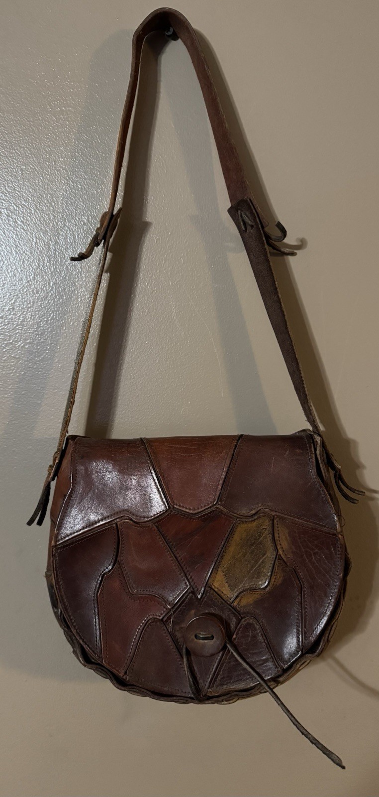 Handcrafted Patchwork Shoulder Bag Purse Genuine … - image 2