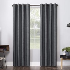 Noir Dimensional Thermal Extreme Total Blackout Grommet Curtain Panel, 52" x ...