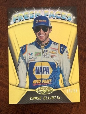 CHASE ELLIOTT - 2018 Certified - Fresh Faces Mirror Gold - Card FF1 - S/N 18/25