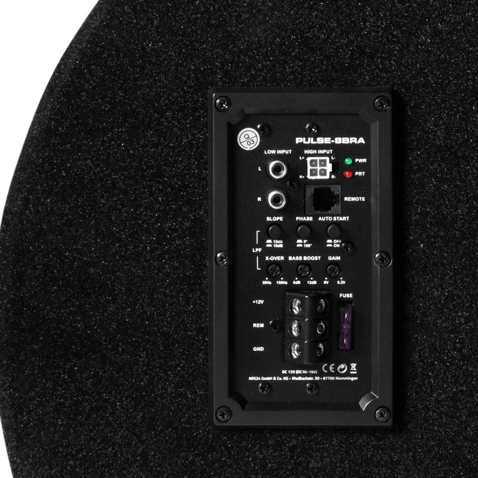 OPTION PULSE-8BRA Aktiv-Subwoofer Basskiste Aktiv Auto 350Wrms Woofer Verstärker - Bild 3 von 4
