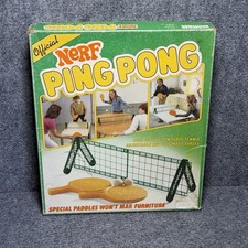 Nerf Ping Pong Table Tennis Set Complete Parker Brothers Vintage (1982) W/ Box