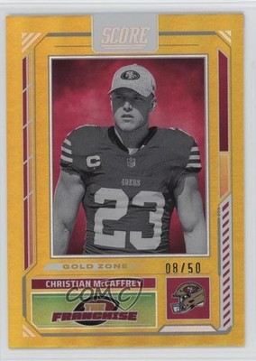 2025 Score The Franchise Gold Zone /50 Christian McCaffrey #28 rs2