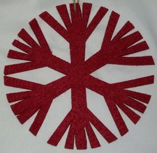 Set 8 Red Snowflake Felt Traditional Ornament Christmas Tree Decoration Large