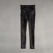 SPANX Legging Pants Women  s S/P Black Skinny Faux Leather Stretch Pull On Nylon