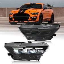Pair LED Headlights For Ford Mustang 2015 2016 2017 Head Front Lamp Assembly