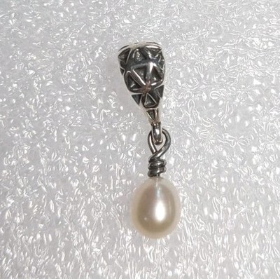 Authentische Trollbeads Tropfen Süßwasser weiße Perle Bead Anhänger 11904W Retired
