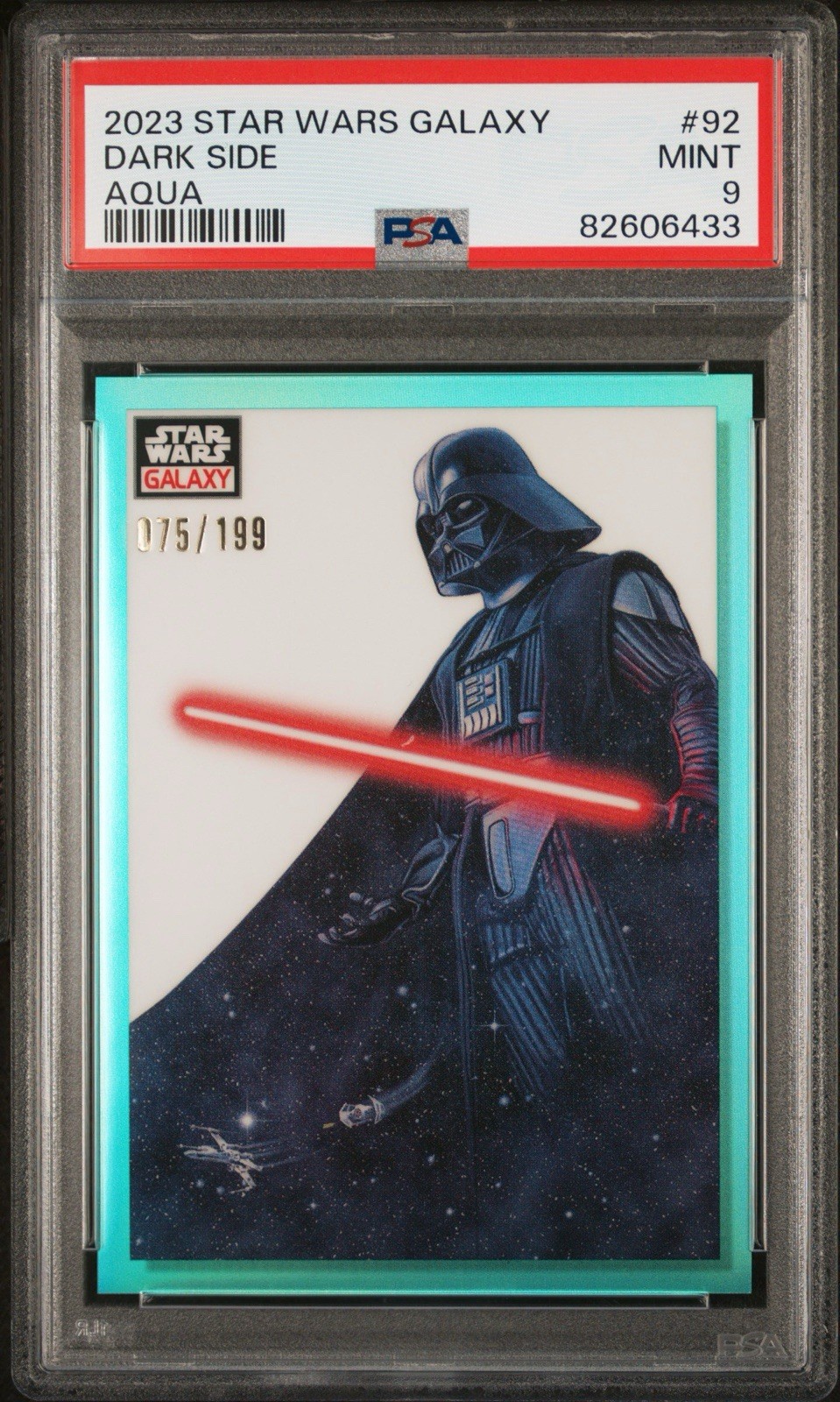 Dark Side 2023 Topps Star Wars Galaxy Chrome AQUA /199 Refractor Card #92