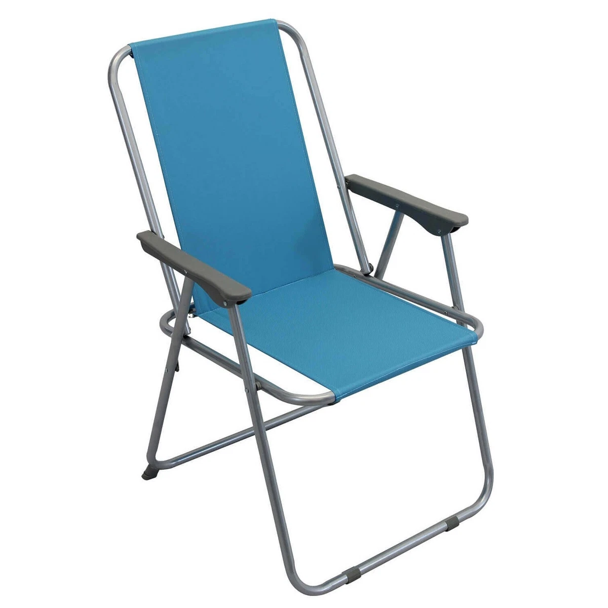 Silla plegable sillón azul con reposabrazos para playa mar camping mod. Relax...