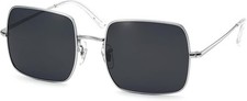LIKSMU SQUARE SUNGLASSES POLARIZED RETRO METAL FRAME TRENDY UNISEX UV PROTECTION