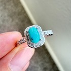925 Sterling Silver Ring Turquoise 5x3mm Natural Blue Gemstone Zircon Women — photo 5