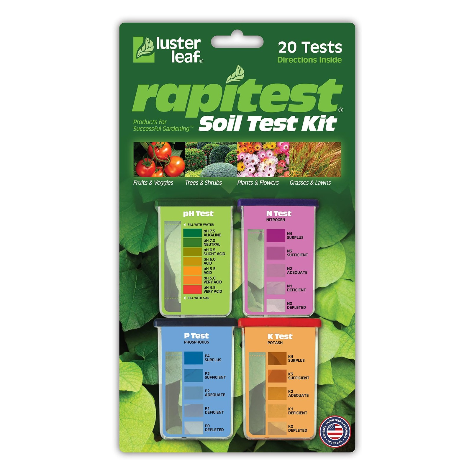 Rapitest Soil Test Kit For Gardens, Vegetables, Flowers And Lawns. Usa