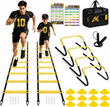 2 Pack Agility Ladder Speed Training Equipment Set 26ft Cones Hurdles