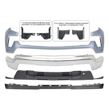 Front Bumper Cover Kit For 2022-2025 Chevrolet Silverado 1500 W/o Park Snesor