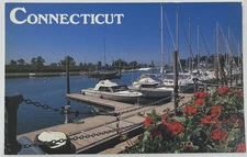 Vintage 1980s Connecticut Postcard, Unused, Southport Harbor, Long Island Sound