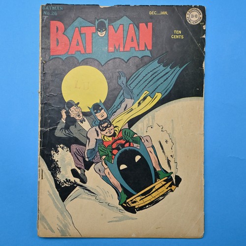 1944 Dec-Jan DC Comics Batman #26 Ungraded Golden Age | Alfred Back Story | Good