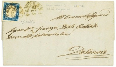 P4707 - ITALY KINGDOM 22.2.1863 LETTER COMPLETE WITH TEXT, FROM PARTANNA TO PALERMO,