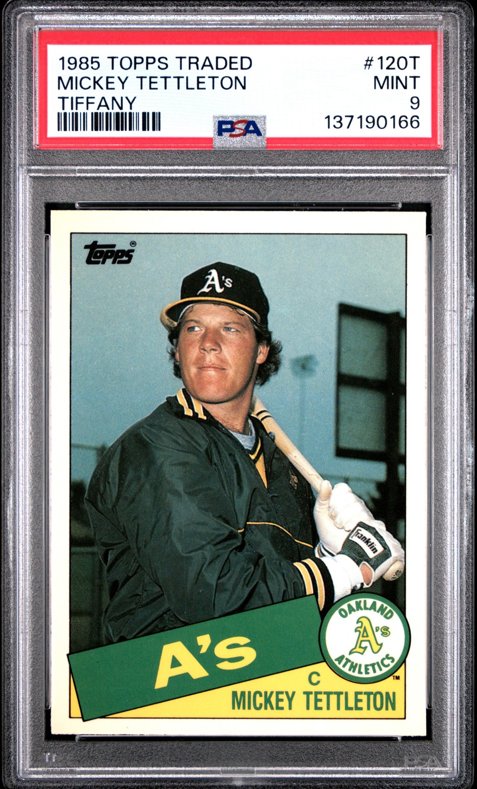 1985 TOPPS TRADED TIFFANY #120T MICKEY TETTLETON PSA 9