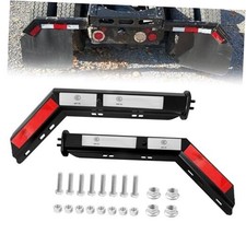 Black Angled Spring Loaded Mud Flap Hanger Bracket Set 1-1/8" Bolt Spacing