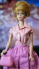 Vtg '62 BLONDE BUBBLE CUT BARBIE in Mattel Pak Pink Mix 'N Match Blouse & Skirt
