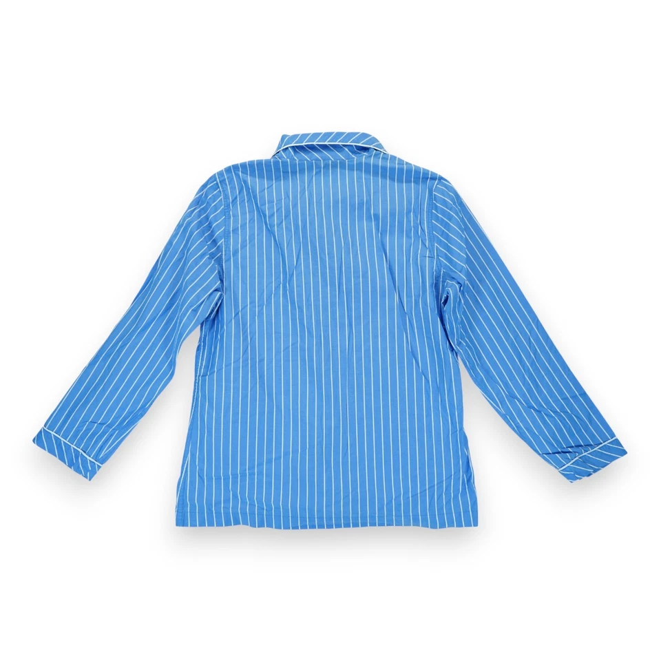 Brooks Brothers 女式衬衫中号条纹蓝色睡衣纽扣 — 第 2/4 张图片