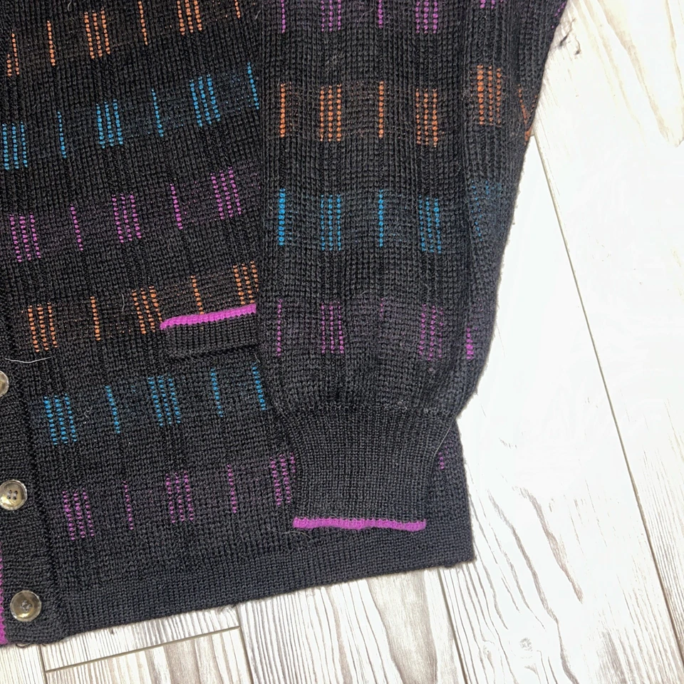 Cárdigan de algodón/lana vintage colores Alexander Julian para hombre talla grande Foto 3 de 4