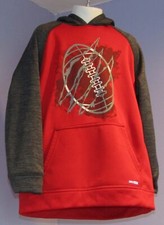 Boys Tek Gear Warm Tek Red/Gray w/Football Hoodie S 8