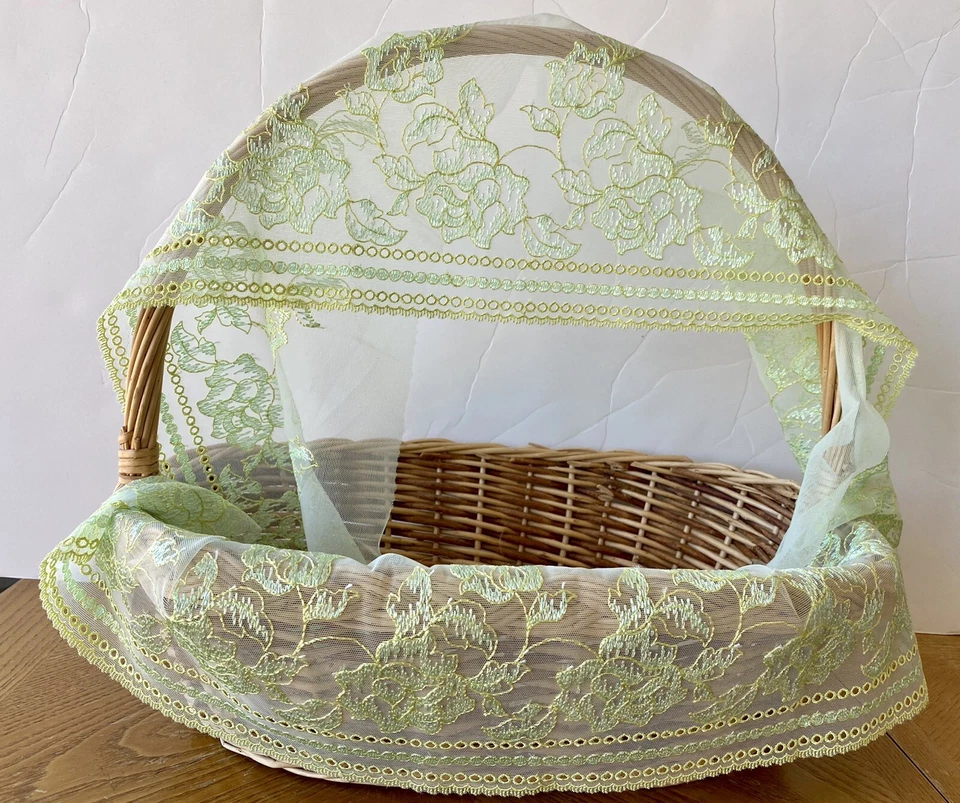 Эластичная светло-зеленая вышитая кружевная отделка/шитье/рукоделие/свадебная/ширина 7 дюймов - Изображение 3 из 4