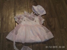 VINTAGE BABY DRESS SHEER MATERIAL 50 YRS APPROX SIZE 14INS LONG
