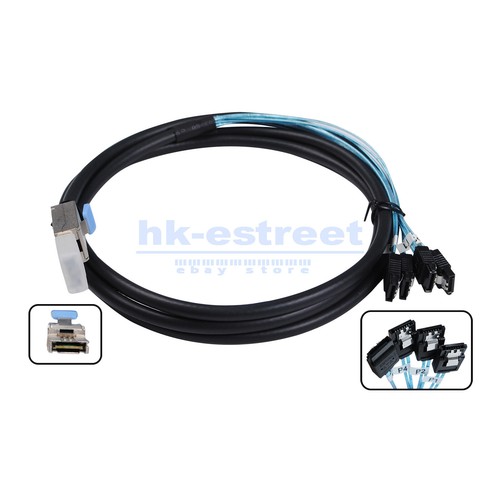 External Mini SAS SFF-8088 to 4 SATA 7pin hard disk 6Gbps data Server Raid Cable - Picture 11 of 13