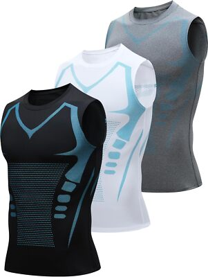 #ad #ad Men Athletic Compression Shirt Workout Shaper Tank Top Base Layer Sport Gym Vest $17.79