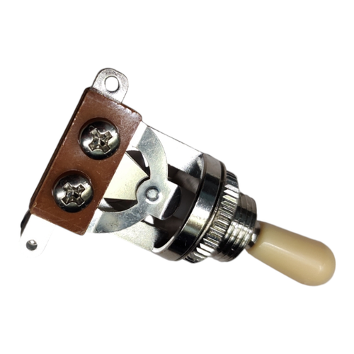Import metrisch 3-Wege offener Rahmen E-Gitarre Schalter Chrom mit cremefarbener Spitze - Bild 1 von 3