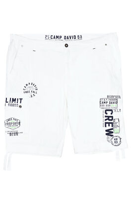 Camp David Cargo Shorts Base Jumpings Bermuda Kurze Hose Herren Baumwolle Weiß 