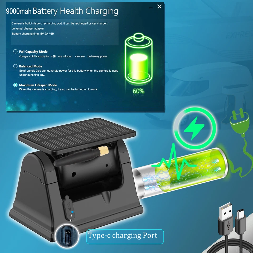 5" wireless 2CH car monitor solar magnetic reversing camera for truck RV caravan - Image 4 of 4