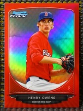 HENRY OWENS  -  2013 BOWMAN CHROME PROSPECTS RED REFRACTOR  #ED/5 