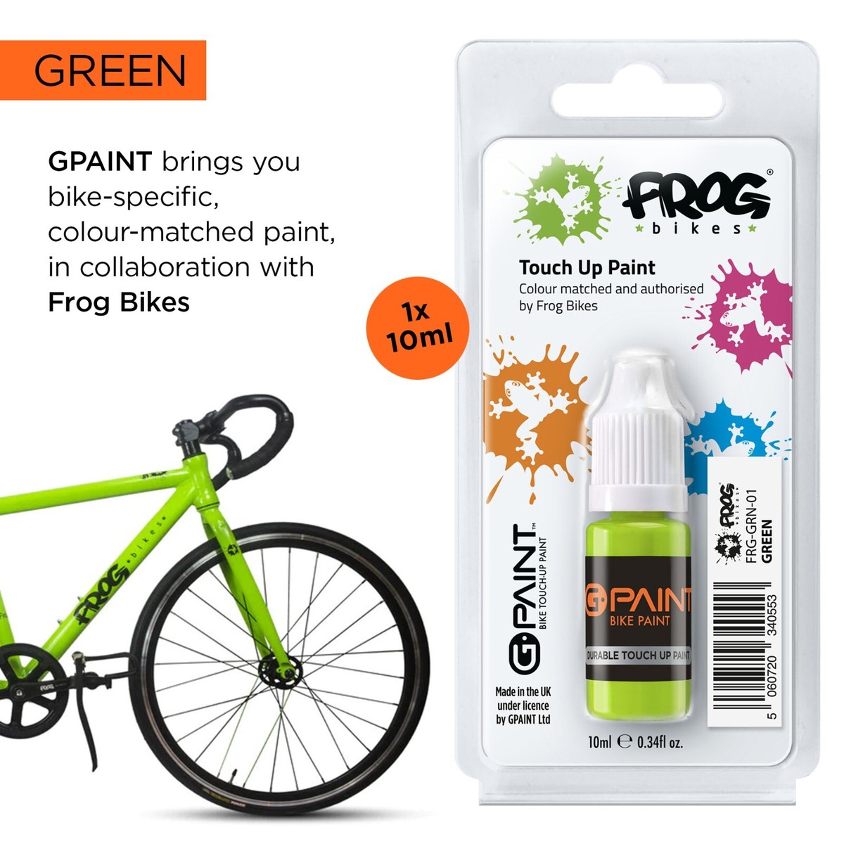 FROG BIKES TOUCH-UP PAINT 'GREEN' BY GPAINT
